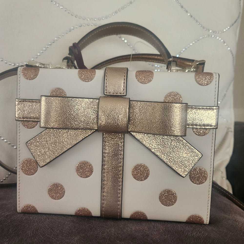 Kate Spade polka dot gift wrap handbag and glitter wallet bundle - Picture 4 of 9